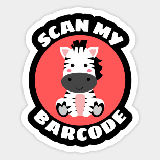 Scan My Barcode | Zebra Pun Sticker